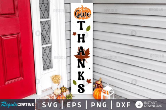 FREE Give Thanks, Fall Sign Svg Design Graphics