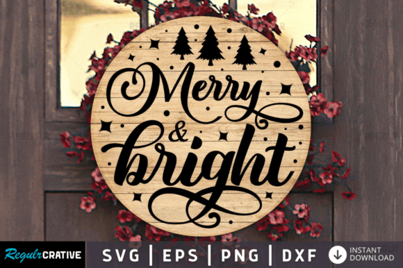 FREE Merry Bright, Christmas SVG Design