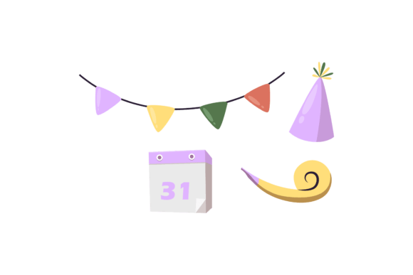 New Year Icon: A Festive Graphic Design Asset for Crafters