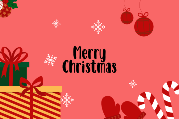 Red Gift Merry Christmas Background Graphics