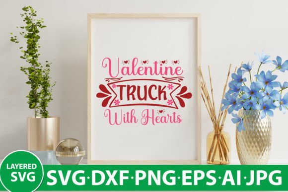 Valentine Truck with Hearts: Graphics and Crafts